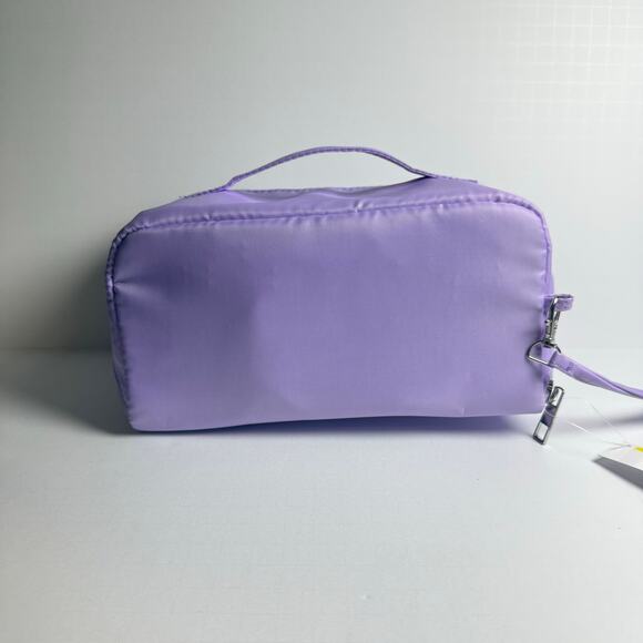 Lavender “STUFF” Cosmetic Bag Chenille Letter Makeup Organizer - Picture 9 of 10